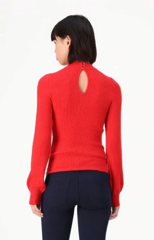 czerwony-sweter-z-polgolfem-only-m