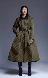 khaki-pikowany-plaszcz-z-paskiem-karen-millen-xs