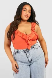 c9d201-pomaranczowe-body-z-falbankami-asymetryczne-boohoo-5xl