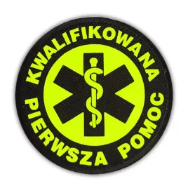 emblemat-yellow-fluo-kwalifikowana-pierwsza-pomoc-na-rzepie-85-cm