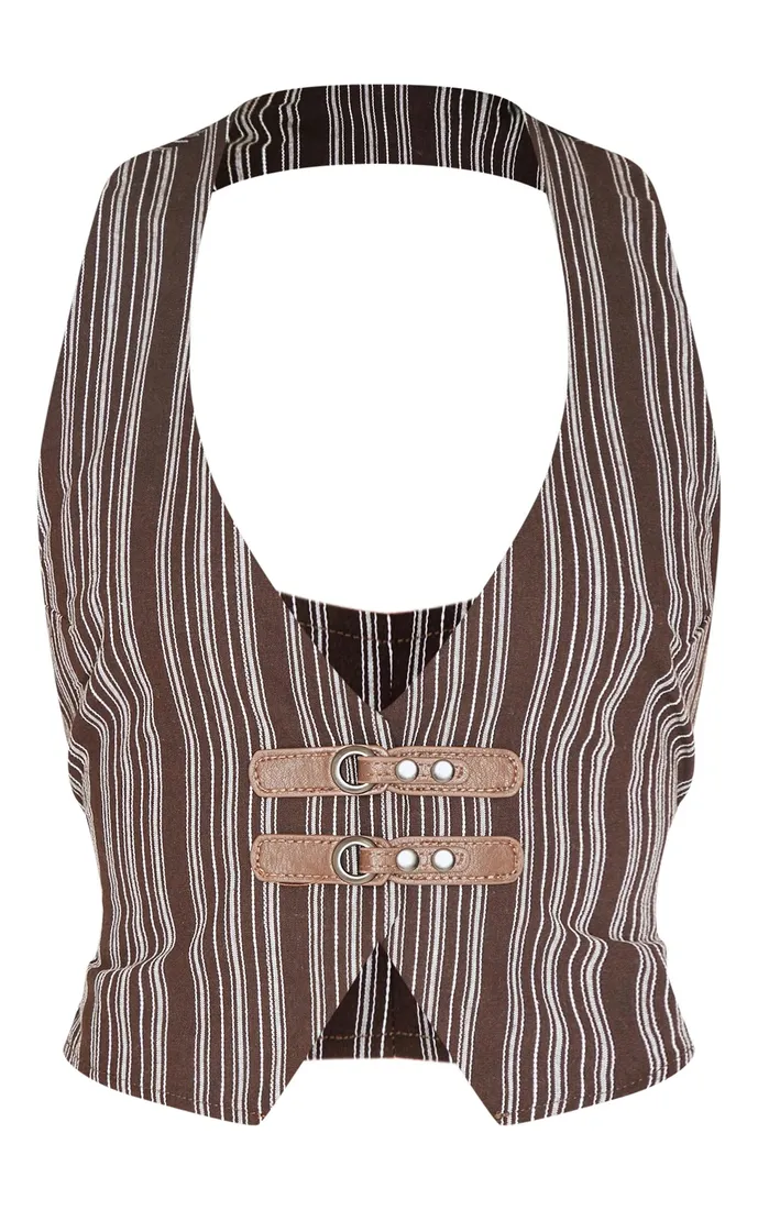 brazowy-top-w-paski-prettylittlething-m