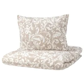 ikea-varbracka-komplet-poscieli-bezowy-bialy-200x200-50x60-cm