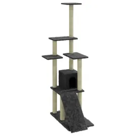 drapak-dla-kota-z-sizalowymi-slupkami-ciemnoszary-155-cm
