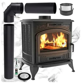 koza-k6-8kw-zeliwna-fi-130-zestaw-rur-kolanko-rozeta-komin-ceramiczny