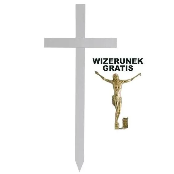 KRZYŻ drewniany na cmentarz - krzyż cmentarny Nagrobny- Biały 120cmH