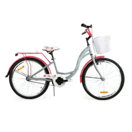 rower-dzieciecy-flowers-24-szaro-koralowy