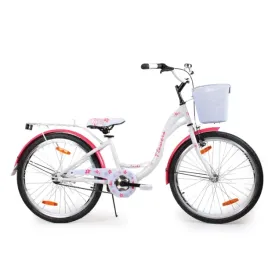 rower-junior-damka-24-flowers-bialo-koralowy