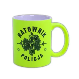 kubek-ratownik-policja-zmija-330-ml-zolty-fluo