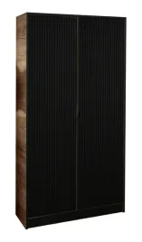 szafa-garderoba-lumi-105-2d-dab-craft-czarny-ryflowany-uchwyt-czarny