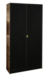 szafa-garderoba-lumi-105-2d-dab-craft-czarny-ryflowany-uchwyt-zloty