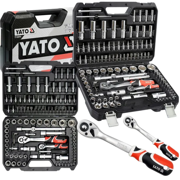 YATO ZESTAW KLUCZY 108el KLUCZE NASADOWE YT-3879 1