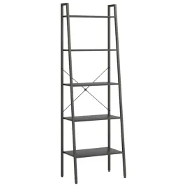 regal-drabina-z-5-polkami-czarny-56x35x174-cm