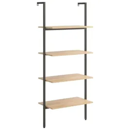 regal-drabina-z-4-polkami-jasnobrazowo-czarny-64x35x1525-cm