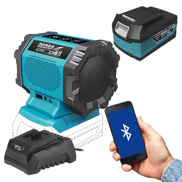glosnik-bluetooth-akumulatorowy-18v-dedra-5ah-stan-nowy-komunikacja-bluetooth