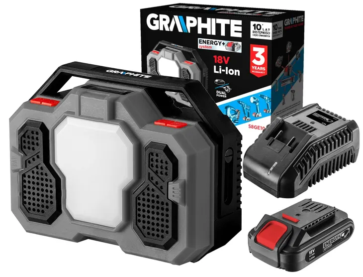 graphite-radio-budowlane-bluetooth-led-18v-2ah-marka-graphite-stan-nowy
