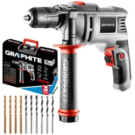 graphite-wiertarka-udarowa-550w-uchwyt-13mm-10-wiertel-walizka-58g735