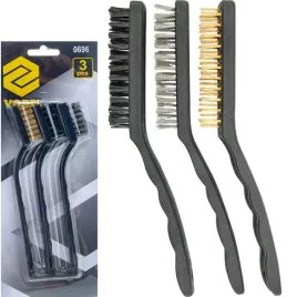 vorel-zestaw-szczotek-mosiadz-stal-nylon-23cm-06964-vorel-3-sztuki