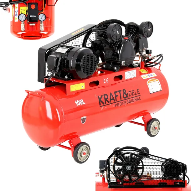 KOMPRESOR 100L 2 TŁOKI NAPĘD PASEK SPREŻARKA 400V