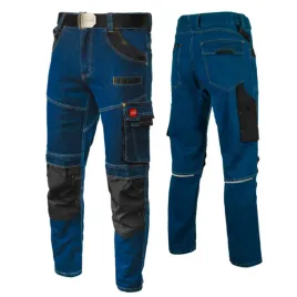 spodnie-robocze-jeans-stretch-jeansowe-slimowane-odblask-bhp-elastyczne-xl