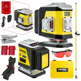 nivel-system-laser-krzyzowy-czerwony-cl2r-walizka-akcesoria-tyczka-lp-36