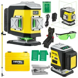 nivel-system-laser-krzyzowy-3d-zielony-cl3g-walizka-akcesoria-tyczka-lp-36