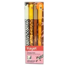 dlugopisy-wymazywalne-zmazywalne-05mm-4-sztuki-zebra-zyrafa-kapibara-lew