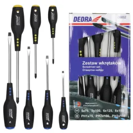 dedra-zestaw-7szt-wkretakow-0602-crv-uchwyty-gumowane-sl-ph-ded0602