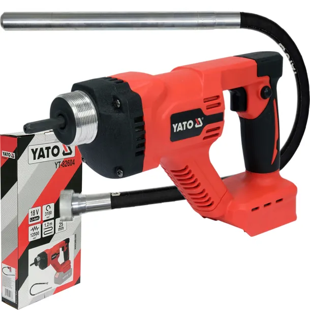 YATO WIBRATOR DO BETONU AKUMULATOROWY 18V NAPĘD + BUŁAWA 1,2M/25MM YT-82604