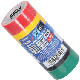 dedra-zestaw-tasm-elektroizolacyjnych-pvc-mix-19mmx3m-zestaw-6szt-12vtz1903