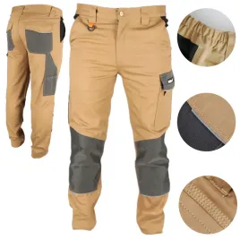 dedra-spodnie-ochronne-s-48-dlugie-bezowe-slim-line-270g-m2-bh42sp-s