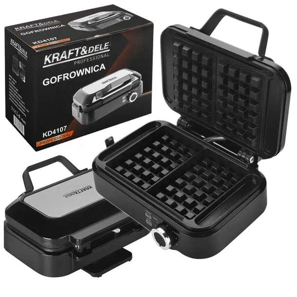 GOFROWNICA ELEKTRYCZNA 2200W SOLIDNA WYŚWIETLACZ LED NIEPRZYWIERAJĄCE PŁYTY