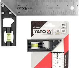 yato-katownik-slusarski-nierdzewny-2crv13-150mm-z-libella-otworem-yt-70843
