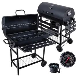 grill-weglowy-beczka-z-pokrywa-termometr-ruszt-71x35-kola-polki-popielnik