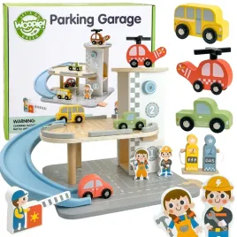 drewniany-parking-pietrowy-2w1-stacja-autka-dzieci-woopie-green-prezent