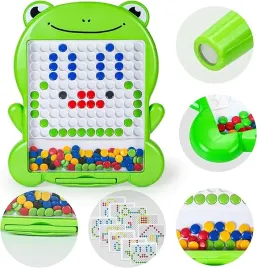magnetyczna-tablica-zaba-magpad-mozaika-zielona-pisak-na-magnes-pinezki-edu