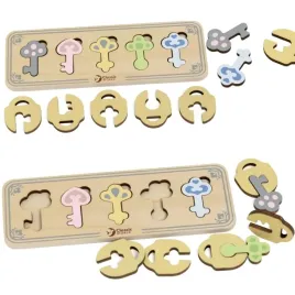 drewniana-ukladanka-klucze-i-zamkni-do-dopasowania-montessori-sensoryczna