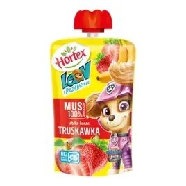 hortex-leon-i-przyjaciele-przekaska-mus-100percent-owocow-jablko-banan-truskawk