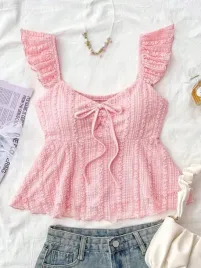 dc42311-shein-top-rozowy-koronkowy-dziewczecy-falbanki-38-158