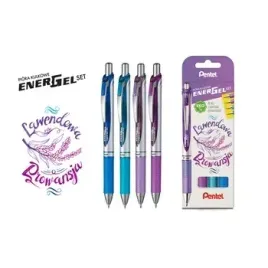 pentel-zestaw-4-pior-kulkowych-energel-lawendowa-prowansja