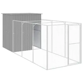buda-dla-psa-z-wybiegiem-jasnoszara-165x455x181-cm-stal