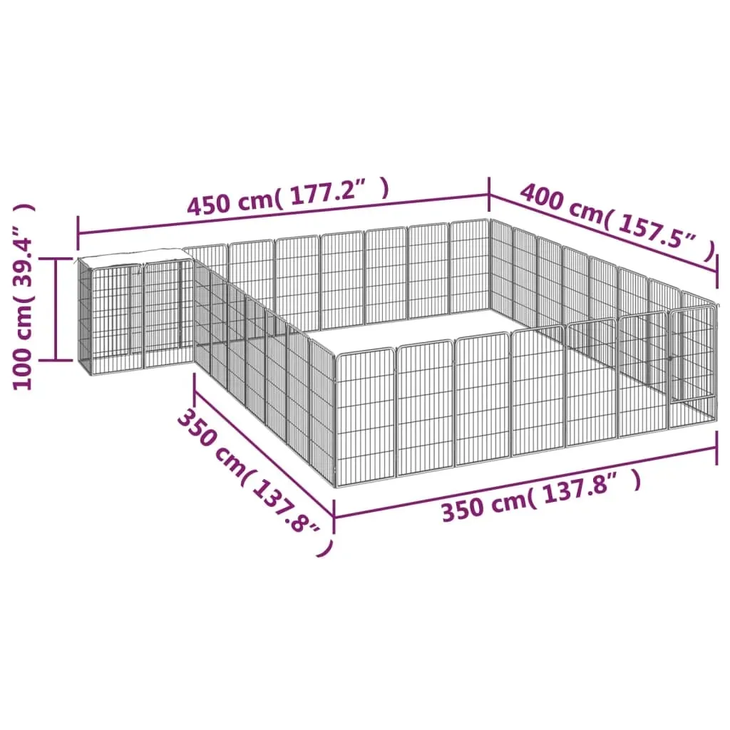 kojec-dla-psa-34-paneli-czarny-50x100-cm-stal