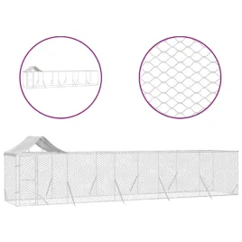 kojec-dla-psa-z-dachem-srebrny-10x2x25m-stal-galwanizowana