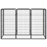 kojec-dla-psa-8-paneli-czarny-50x100-cm-stal-stan-nowy