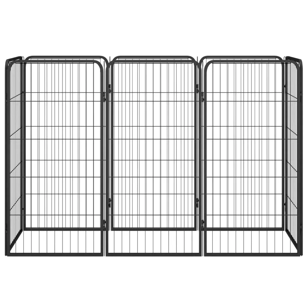 kojec-dla-psa-8-paneli-czarny-50x100-cm-stal