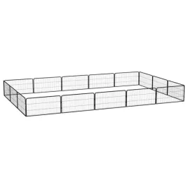 kojec-dla-psa-16-panele-czarny-100x50-cm-stal