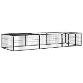 kojec-dla-psa-8-panele-czarny-100x50-cm-stal