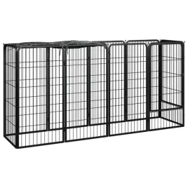 kojec-dla-psa-10-paneli-czarny-50x100-cm-stal