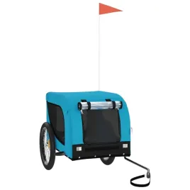 przyczepka-rowerowa-dla-psa-niebiesko-czarna-tkanina-oxford