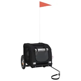 przyczepka-rowerowa-dla-psa-czarna-tkanina-oxford-i-zelazo