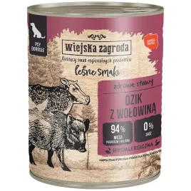karma-mokra-dla-psa-wiejska-zagroda-dzik-z-wolowina-800g-94percent-nowy-smak